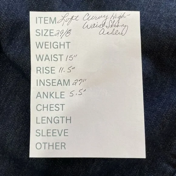 Loft CURVY HIGH-WAIST SKINNY ANKLE Jeans Size 29/8 Medium Wash Blue Stretch EUC - Picture 10 of 10